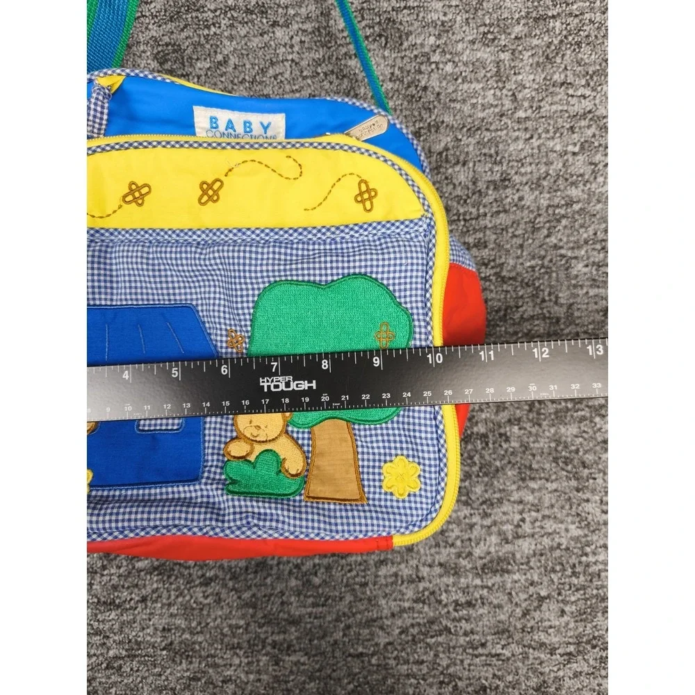Vintage‎ Baby Connection Diaper Bag Teddy Bear Applique Colorblock Nursery Tote